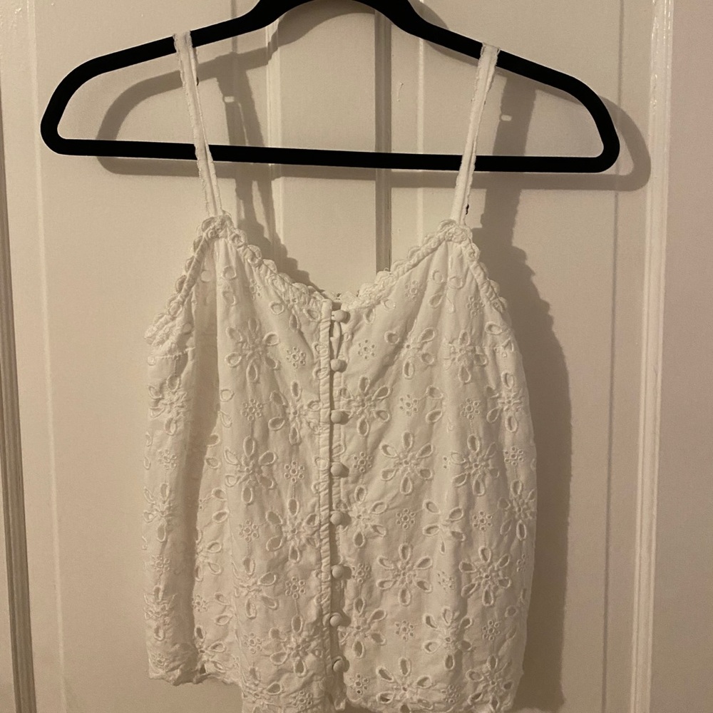 White floral tank.